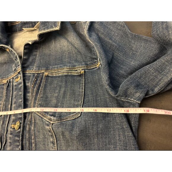 Chico's Denim Embroidered Jacket Shacket - Sz 0 (4/6) - Picture 11 of 16